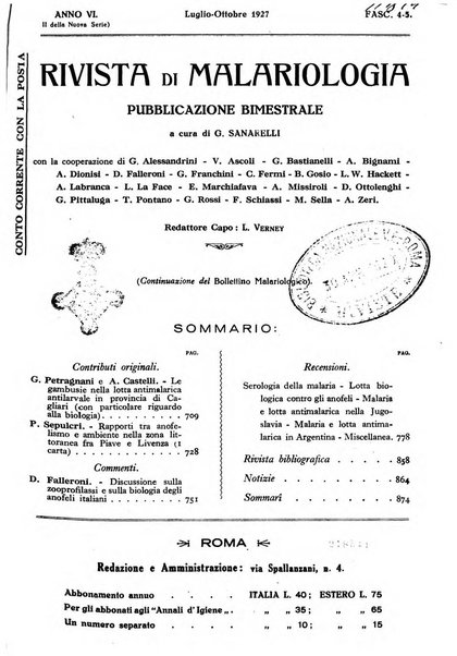 Rivista di malariologia