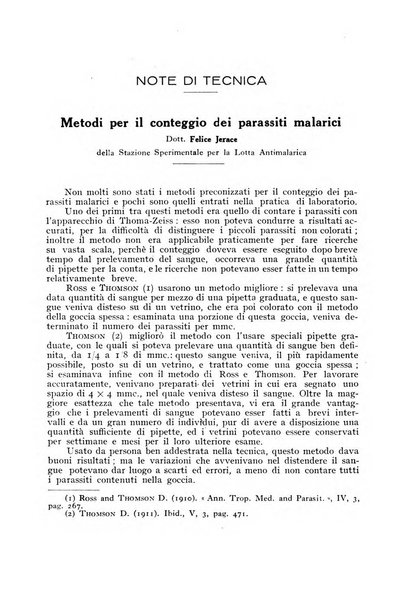 Rivista di malariologia