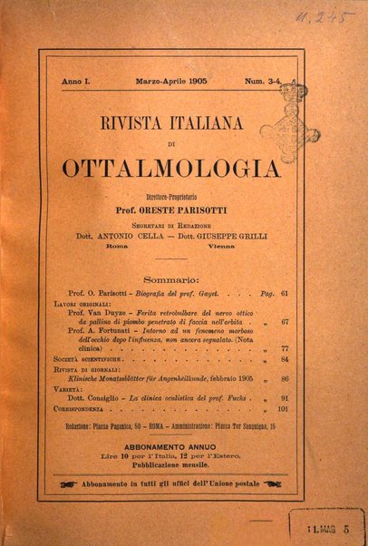 Rivista italiana di ottalmologia