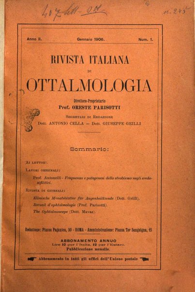 Rivista italiana di ottalmologia