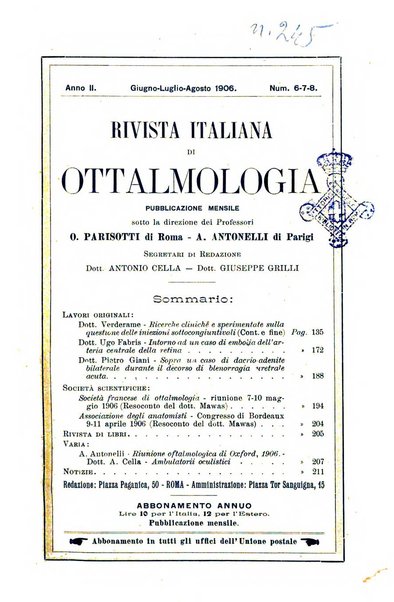 Rivista italiana di ottalmologia