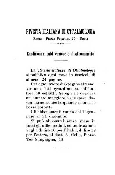 Rivista italiana di ottalmologia