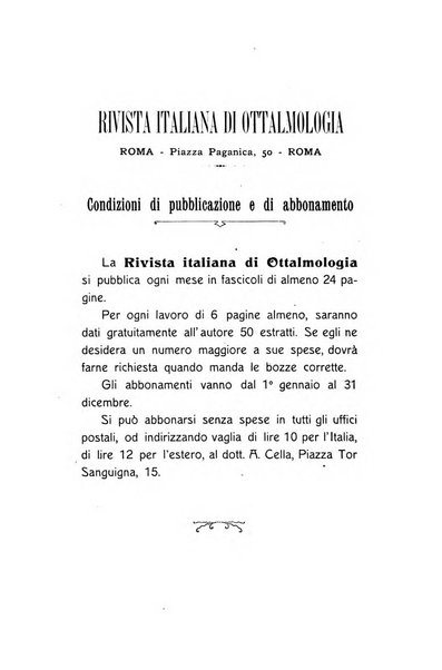 Rivista italiana di ottalmologia