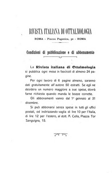 Rivista italiana di ottalmologia