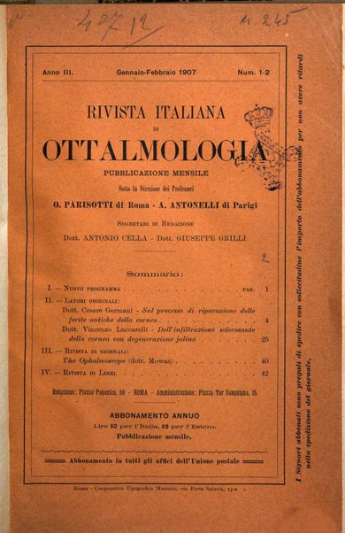 Rivista italiana di ottalmologia