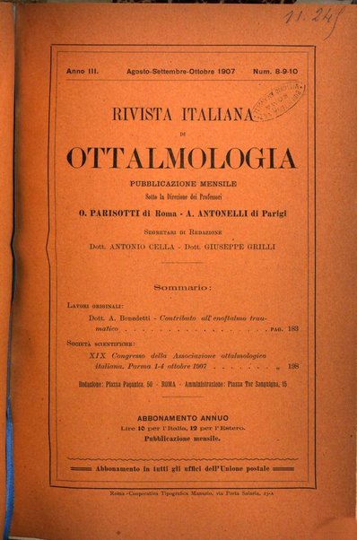 Rivista italiana di ottalmologia