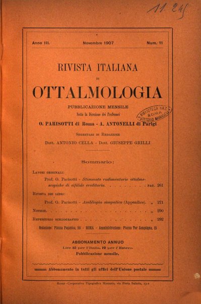 Rivista italiana di ottalmologia