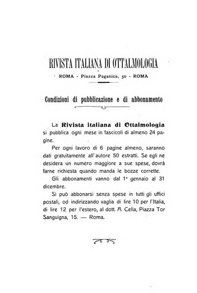 Rivista italiana di ottalmologia