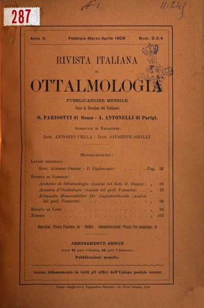 Rivista italiana di ottalmologia