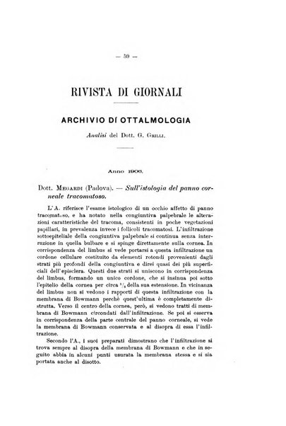 Rivista italiana di ottalmologia