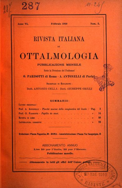 Rivista italiana di ottalmologia