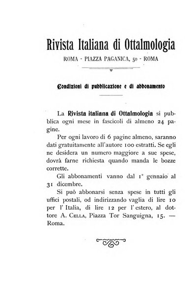 Rivista italiana di ottalmologia