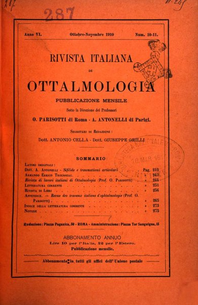 Rivista italiana di ottalmologia