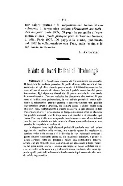 Rivista italiana di ottalmologia