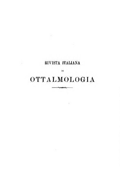 Rivista italiana di ottalmologia