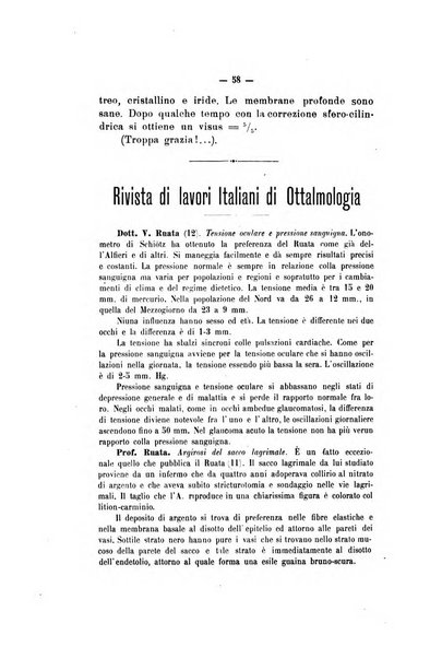 Rivista italiana di ottalmologia