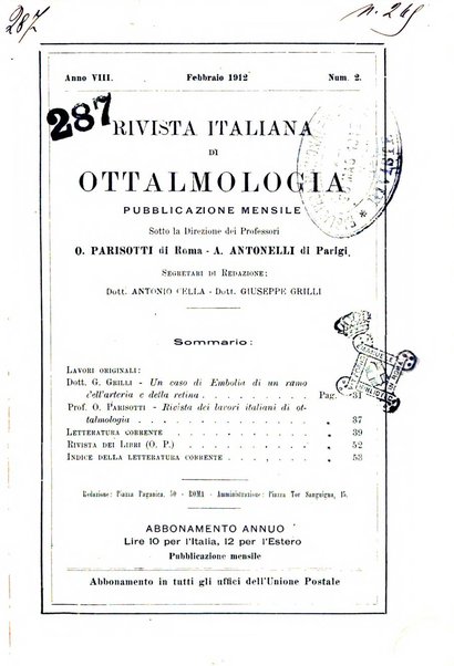 Rivista italiana di ottalmologia