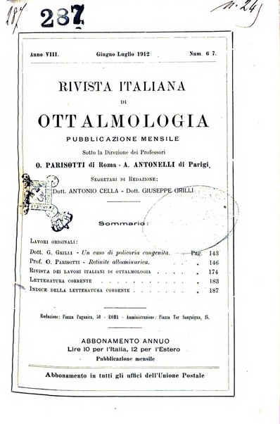 Rivista italiana di ottalmologia