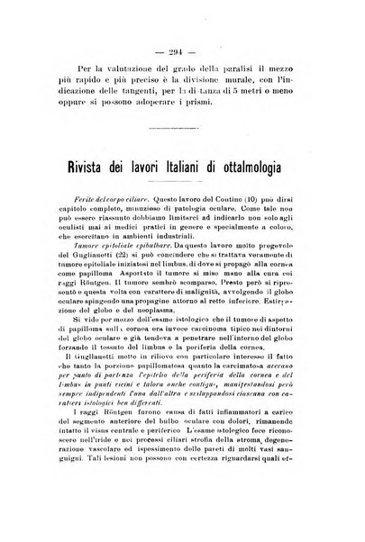 Rivista italiana di ottalmologia