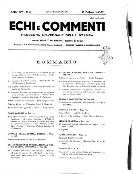 Echi e commenti rassegna universale della stampa