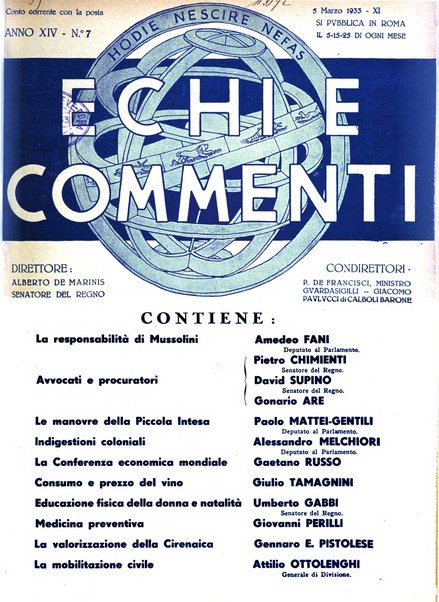 Echi e commenti rassegna universale della stampa