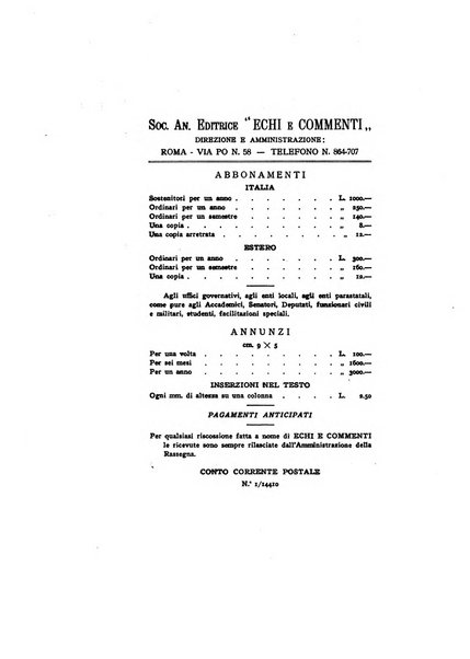 Echi e commenti rassegna universale della stampa