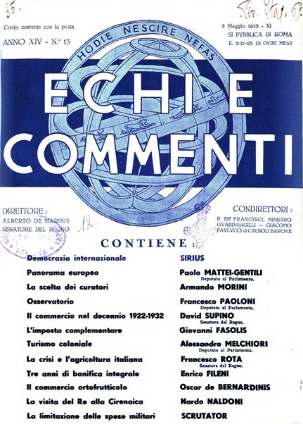 Echi e commenti rassegna universale della stampa