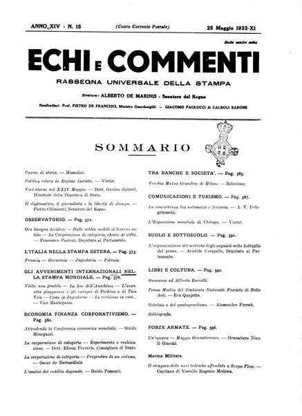 Echi e commenti rassegna universale della stampa