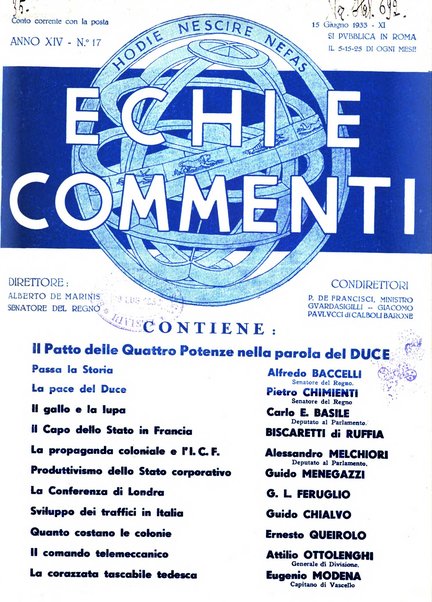 Echi e commenti rassegna universale della stampa