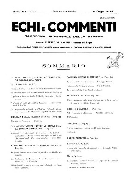 Echi e commenti rassegna universale della stampa