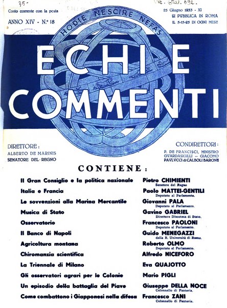 Echi e commenti rassegna universale della stampa