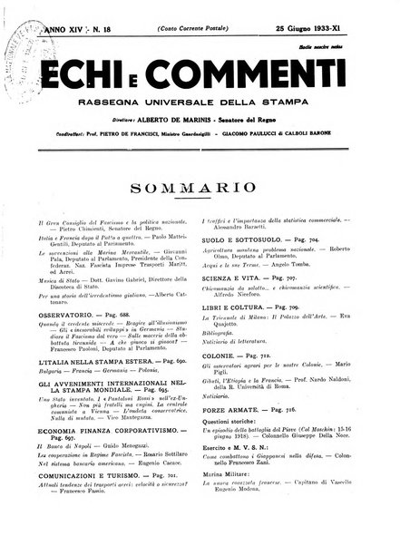 Echi e commenti rassegna universale della stampa