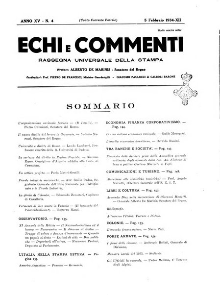 Echi e commenti rassegna universale della stampa