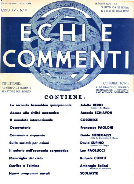 Echi e commenti rassegna universale della stampa