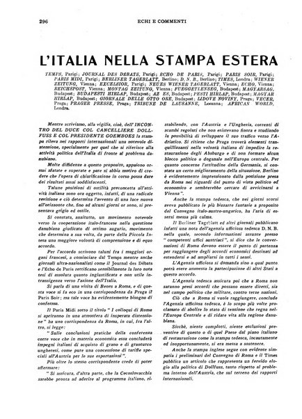 Echi e commenti rassegna universale della stampa