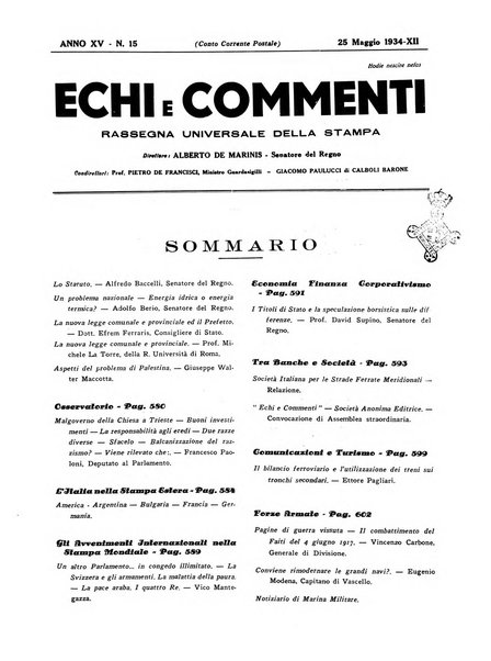 Echi e commenti rassegna universale della stampa