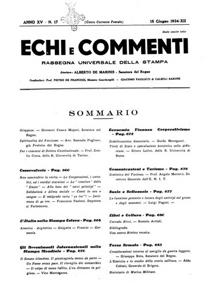 Echi e commenti rassegna universale della stampa