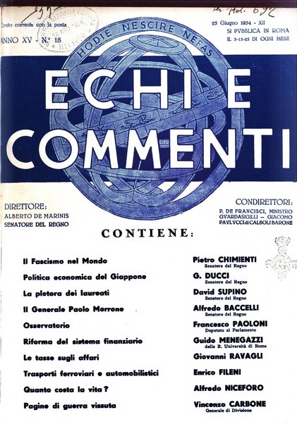 Echi e commenti rassegna universale della stampa