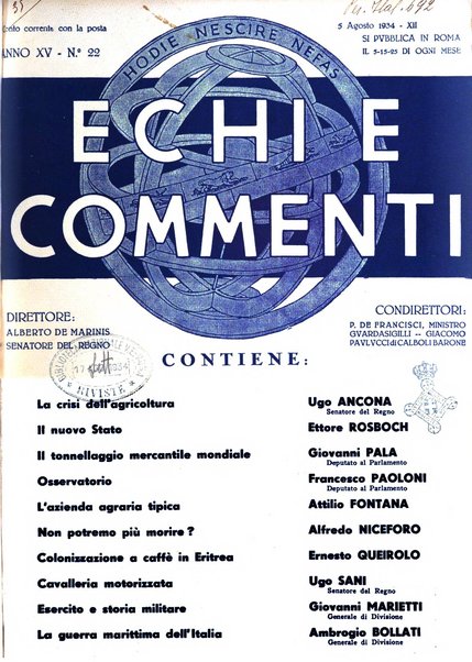 Echi e commenti rassegna universale della stampa