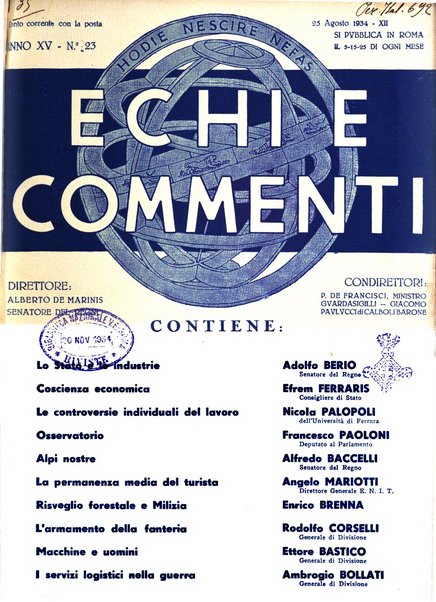 Echi e commenti rassegna universale della stampa