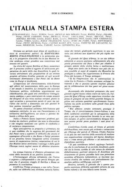 Echi e commenti rassegna universale della stampa