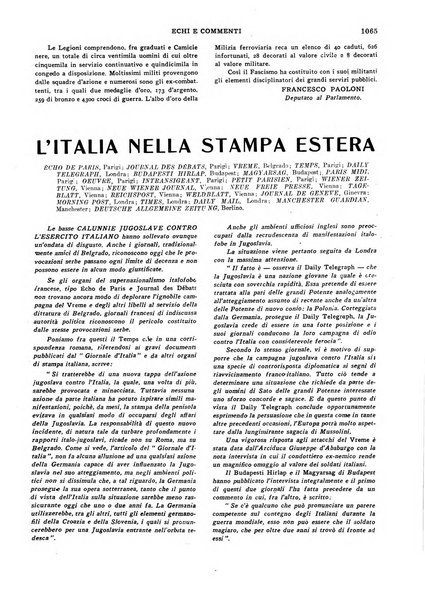 Echi e commenti rassegna universale della stampa