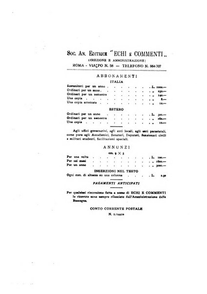 Echi e commenti rassegna universale della stampa