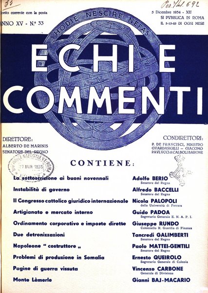 Echi e commenti rassegna universale della stampa