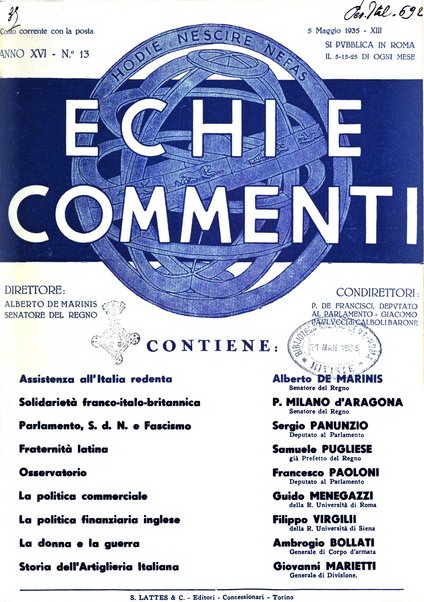 Echi e commenti rassegna universale della stampa