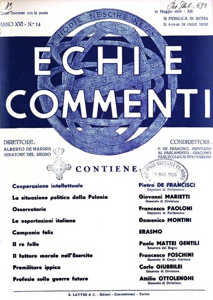 Echi e commenti rassegna universale della stampa