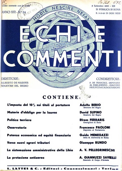 Echi e commenti rassegna universale della stampa