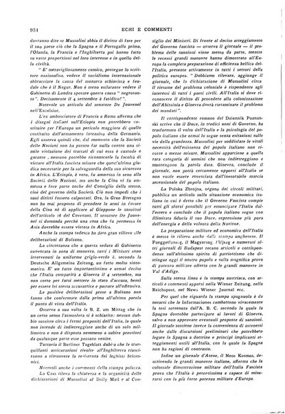 Echi e commenti rassegna universale della stampa