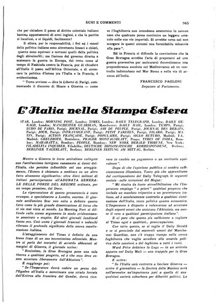 Echi e commenti rassegna universale della stampa