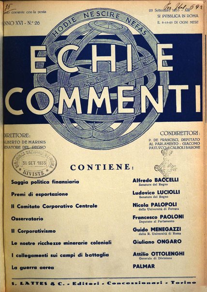 Echi e commenti rassegna universale della stampa